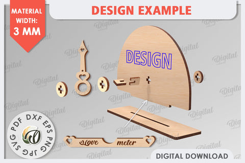 3D Valentine Love Meter Laser Cut. Valentines Day Gifts SVG SVG Evgenyia Guschina 