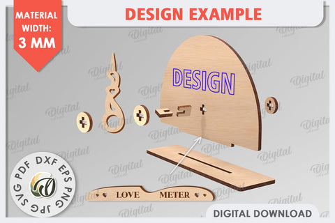 3D Valentine Love Meter Laser Cut. Valentines Day Gifts SVG SVG Evgenyia Guschina 