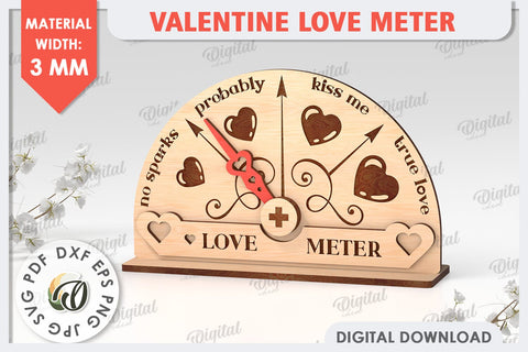 3D Valentine Love Meter Laser Cut. Valentines Day Gifts SVG SVG Evgenyia Guschina 