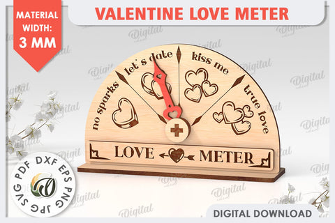 3D Valentine Love Meter Laser Cut. Valentines Day Gifts SVG SVG Evgenyia Guschina 