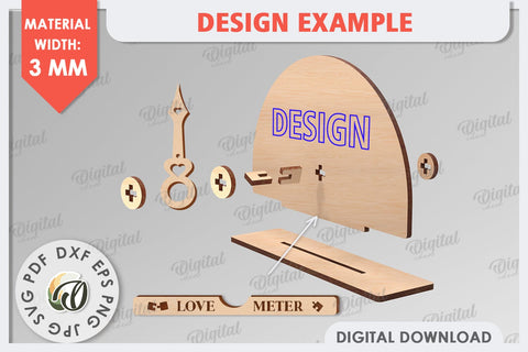 3D Valentine Love Meter Laser Cut. Valentines Day Gifts SVG SVG Evgenyia Guschina 