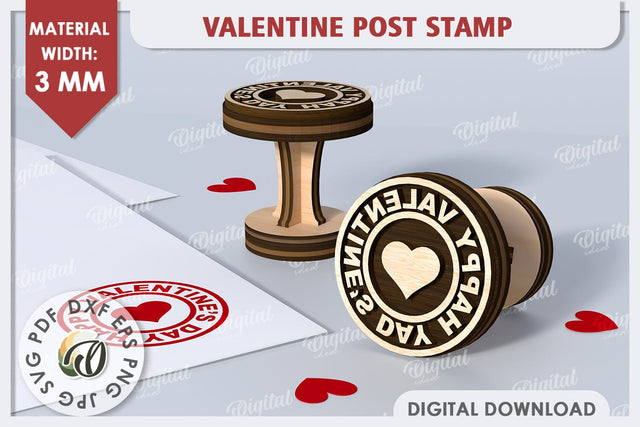 3D Valentine Stamp Laser Cut. 3D Love Sign SVG Design SVG Evgenyia Guschina 