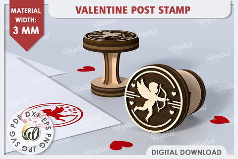 3D Valentine Stamps Laser Cut Bundle. Valentine Signs SVG SVG Evgenyia Guschina 