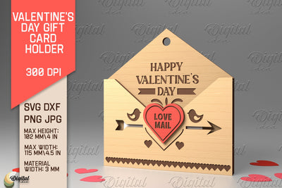 3D Valentine SVG. Envelope Gift Card Holder Laser Cut SVG Evgenyia Guschina 