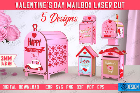 3D Valentine's Day Mailbox Bundle | Valentine Card | Love Letters | CNC Files SVG Fly Design 