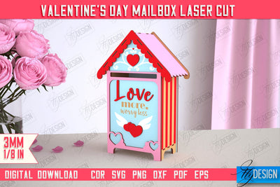 3D Valentine's Day Mailbox | Valentine Card | Love Letters | CNC File SVG Fly Design 