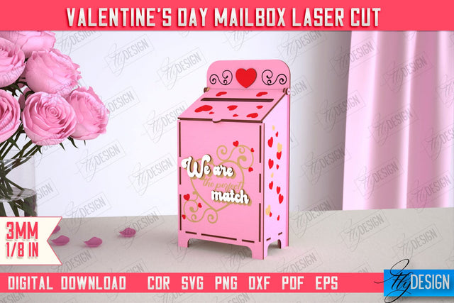3D Valentine's Day Mailbox | Valentine Card | Love Letters | CNC File SVG Fly Design 