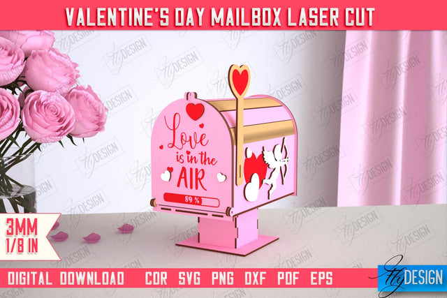 3D Valentine's Day Mailbox | Valentine Card | Love Letters | CNC File SVG Fly Design 