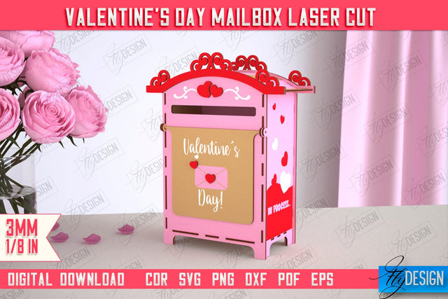 3D Valentine's Day Mailbox | Valentine Card | Love Letters | CNC File SVG Fly Design 