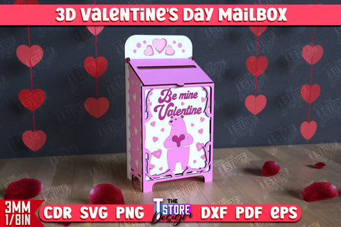 3D Valentine's Day Mailbox | Valentine Card | Love Letters | CNC File SVG The T Store Design 