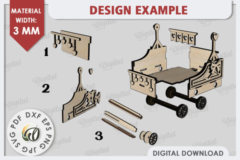 3D Valentine's Day Train Laser Cut. Valentine's Day Gift SVG SVG Evgenyia Guschina 