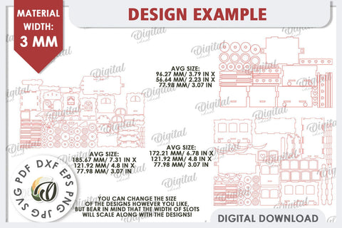 3D Valentine's Day Train Laser Cut. Valentine's Day Gift SVG SVG Evgenyia Guschina 