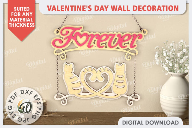 3D Valentine's Day Wall Decoration Laser Cut. Love Sign SVG SVG Evgenyia Guschina 