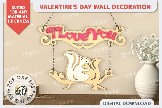 3D Valentine's Day Wall Decoration Laser Cut. Love Sign SVG SVG Evgenyia Guschina 