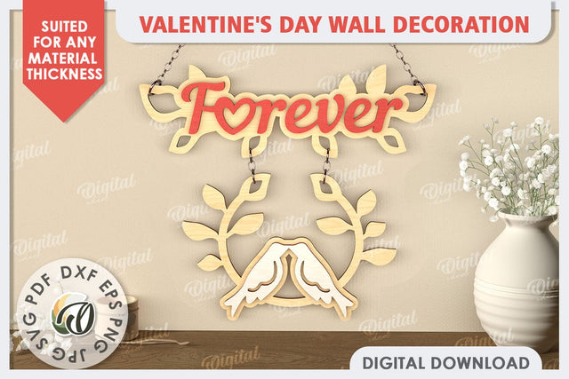 3D Valentine's Day Wall Decoration Laser Cut. Love Sign SVG SVG Evgenyia Guschina 