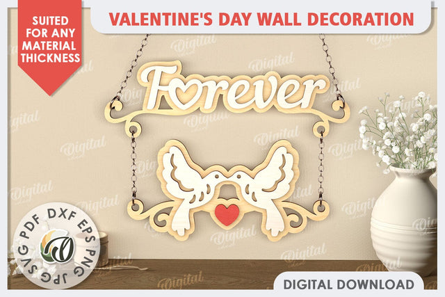 3D Valentine's Day Wall Decoration Laser Cut. Love Sign SVG SVG Evgenyia Guschina 