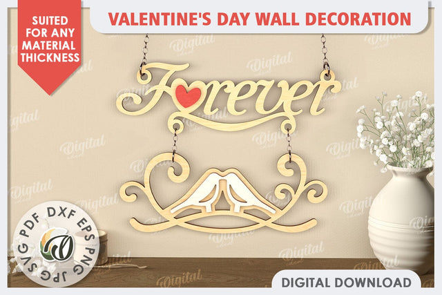 3D Valentine's Day Wall Decoration Laser Cut. Love Sign SVG SVG Evgenyia Guschina 