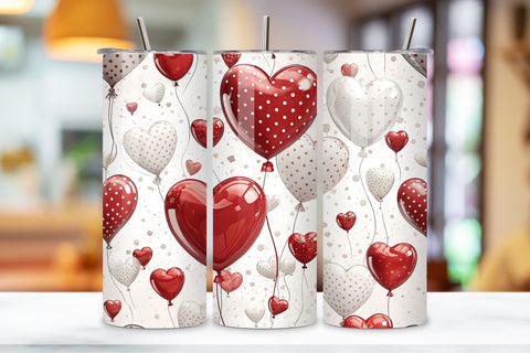 3D Valentines Heart Sublimation Tumbler Design, Valentines Tumbler Wrap Design | Valentines Day Tumbler wrap Sublimation FloridPrintables 