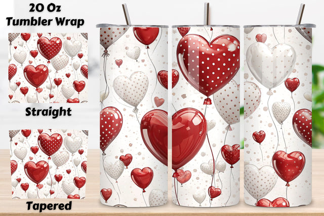3D Valentines Heart Sublimation Tumbler Design, Valentines Tumbler Wrap Design | Valentines Day Tumbler wrap Sublimation FloridPrintables 