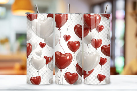 3D Valentines Tumbler Wrap Design | Valentines Day Tumbler wrap Sublimation FloridPrintables 