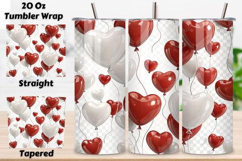 3D Valentines Tumbler Wrap Design | Valentines Day Tumbler wrap Sublimation FloridPrintables 