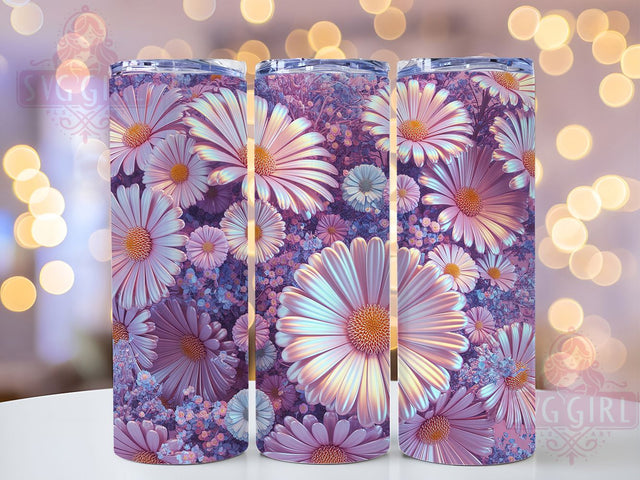 3D Vibrant Daisy Floral Tumbler, Spring Floral Tumbler, Vibrant Daisy Wrap, Elegant Spring Wrap, Rustic Floral Wrap, Sublimation Design, Trendy Gift Idea Sublimation SvggirlplusArt 