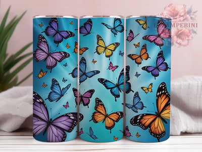 3D Vibrant Rainbow Butterfly Tumbler, 3D Butterfly Tumbler, Vibrant Rainbow Wrap, Whimsical Butterfly Wrap, Artistic Rainbow Wrap, Sublimation Design, Trendy Gift Idea Sublimation Li Zamperini 