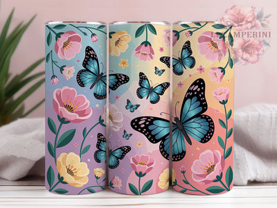3D Vibrant Spring Butterfly Tumbler, Pastel Floral Tumbler, 3D Butterfly Wrap, Vibrant Spring Wrap, Artistic Pastel Wrap, Sublimation Design, Trendy Gift Idea Sublimation Li Zamperini 