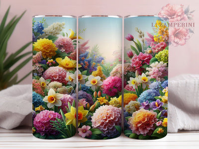 3D Vibrant Spring Floral Tumbler, Colorful Spring Tumbler, Vibrant Flower Wrap, Artistic Floral Wrap, Bright Blossom Wrap, Sublimation Design, Trendy Gift Idea Sublimation Li Zamperini 