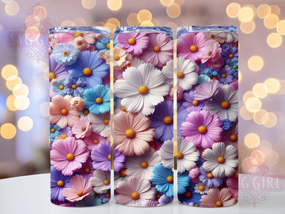 3D Vibrant Spring Wildflower Tumbler, Colorful Spring Tumbler, Wildflower 3D Wrap, Vibrant Flower Wrap, Spring Blossom Wrap, Sublimation Design, Trendy Gift Idea Sublimation SvggirlplusArt 