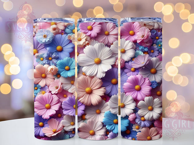 3D Vibrant Spring Wildflower Tumbler, Colorful Spring Tumbler, Wildflower 3D Wrap, Vibrant Flower Wrap, Spring Blossom Wrap, Sublimation Design, Trendy Gift Idea Sublimation SvggirlplusArt 