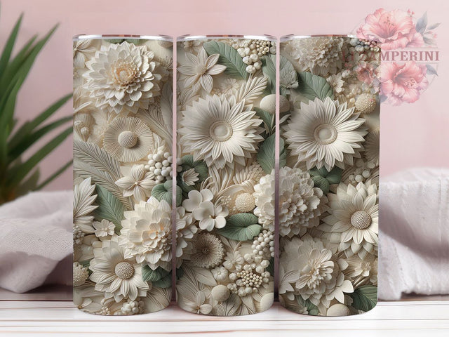 3D Vibrant Wildflower Daisy Tumbler, Wild Flowers Tumbler, Vibrant Floral Wrap, Whimsical Daisy Wrap, Rustic Flower Wrap, Sublimation Design, Trendy Gift Idea Sublimation Li Zamperini 