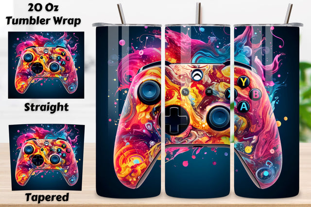 3D Video Gaming Tumbler, Gamer 20 oz Skinny Tumbler Sublimation Design Digital Download PNG, DIGITAL ONLY Sublimation FloridPrintables 