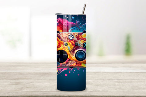 3D Video Gaming Tumbler, Gamer 20 oz Skinny Tumbler Sublimation Design Digital Download PNG, DIGITAL ONLY Sublimation FloridPrintables 