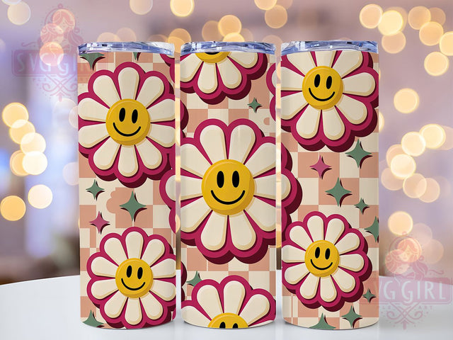 3D Vintage Retro Floral Tumbler, Vintage Floral Wrap, Retro Tumbler Design, 20Oz Tumbler Sublimation, Floral Sublimation Wrap, Retro Drinkware Design, Vintage Tumbler Art Sublimation SvggirlplusArt 