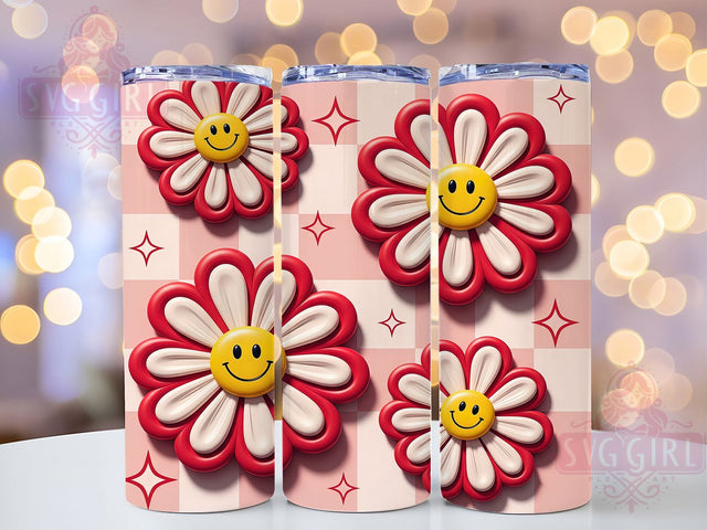 3D Vintage Retro Floral Tumbler, Vintage Floral Wrap, Retro Tumbler Design, 20Oz Tumbler Sublimation, Floral Sublimation Wrap, Retro Drinkware Design, Vintage Tumbler Art Sublimation SvggirlplusArt 