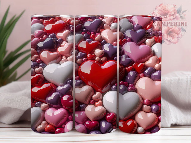 3D Vintage Valentine Hearts Tumbler, Valentine’s Day Hearts, Retro Love Design, 20Oz Wrap Design, Valentine Sublimation, Vintage Heart Art, Romantic Retro Theme Sublimation Li Zamperini 