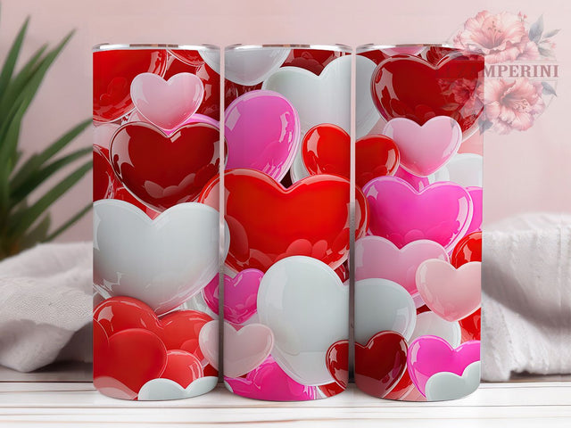 3D Vintage Valentine Hearts Tumbler, Valentine’s Day Hearts, Retro Love Design, 20Oz Wrap Design, Valentine Sublimation, Vintage Heart Art, Romantic Retro Theme Sublimation Li Zamperini 