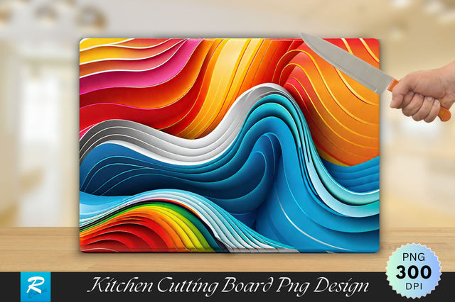 3D Waves Cutting Board Sublimation Regulrcrative 