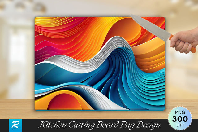 3D Waves Cutting Board Sublimation Regulrcrative 