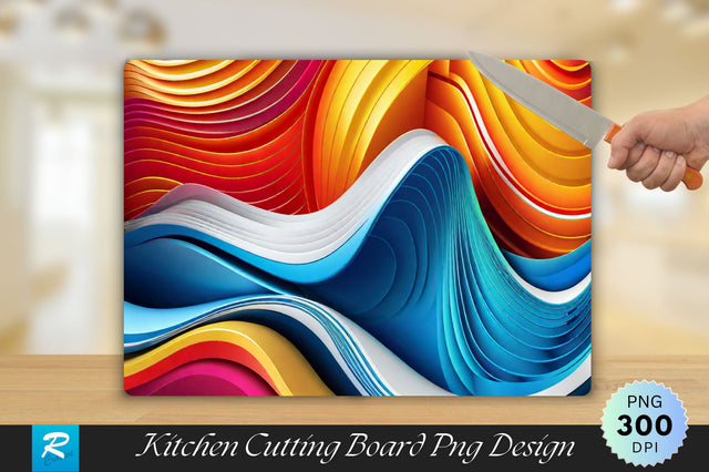 3D Waves Cutting Board Sublimation Regulrcrative 