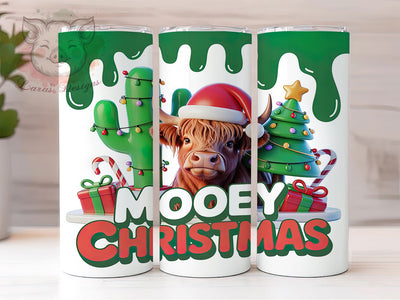 3D Western Highland Cow Tumbler, Western Christmas Wrap, Merry Christmas Cow Design, Festive Farm Sublimation, Cowboy Holiday Cup, 20Oz Skinny Tumbler Wrap, Rustic Cow Mug Sublimation Lara' s Designs 