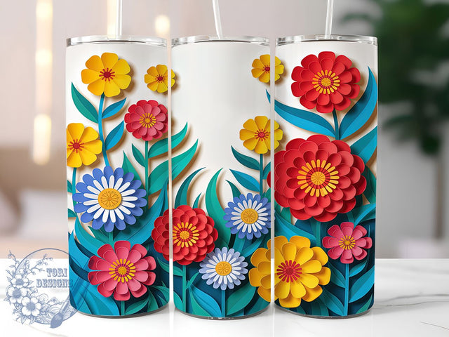 3D Whimsical Dandelion Tumbler, Floral Bloom Pattern, Dimensional Flower Design, 20Oz Sublimation Wrap, Elegant Nature Art, Whimsical Dandelion Texture, Tumbler Sublimation Sublimation ToriDesigns 