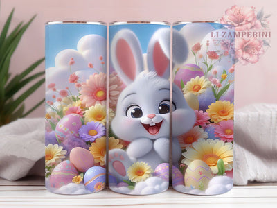 3D Whimsical Easter Bunny Egg Tumbler, Easter Bunny Tumbler, Whimsical Bunny Wrap, Festive Egg Wrap, Artistic Bunny Wrap, Sublimation Design, Trendy Gift Idea Sublimation Li Zamperini 