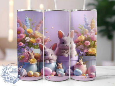 3D Whimsical Easter Bunny Tumbler, Spring Bunny Tumbler, Cute Bunny Eggs Wrap, Whimsical Easter Wrap, Rustic Bunny Wrap, Sublimation Design, Trendy Gift Idea Sublimation ToriDesigns 