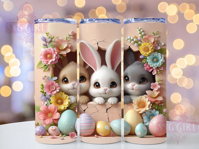 3D Whimsical Easter Bunny Tumbler, Whimsical Bunny Tumbler, Stylish 20oz Wrap, Sublimation Design, Trendy Gift Idea, Easter Bunny Wrap, Spring Bunny Tumbler Sublimation SvggirlplusArt 
