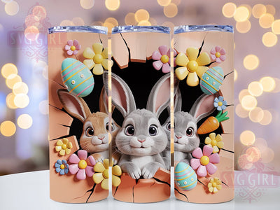 3D Whimsical Easter Bunny Tumbler, Whimsical Bunny Tumbler, Stylish 20oz Wrap, Sublimation Design, Trendy Gift Idea, Easter Bunny Wrap, Spring Bunny Tumbler Sublimation SvggirlplusArt 