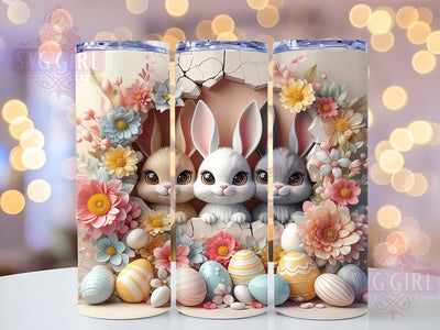 3D Whimsical Easter Bunny Tumbler, Whimsical Bunny Tumbler, Stylish 20oz Wrap, Sublimation Design, Trendy Gift Idea, Easter Bunny Wrap, Spring Bunny Tumbler Sublimation SvggirlplusArt 