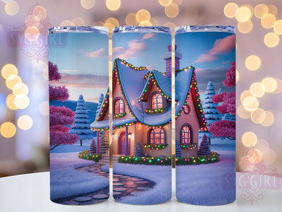 3D Whimsical Fairy Home Tumbler, Whimsical Fairy Sublimation Design, Fantasy Cottage Art, 20oz Fairy Tumbler, Enchanted Home Mug, Stylish Fairy Cup, Magical Cottage Wrap Sublimation SvggirlplusArt 