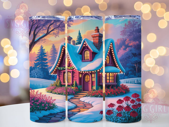 3D Whimsical Fairy Home Tumbler, Whimsical Fairy Sublimation Design, Fantasy Cottage Art, 20oz Fairy Tumbler, Enchanted Home Mug, Stylish Fairy Cup, Magical Cottage Wrap Sublimation SvggirlplusArt 